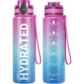 32oz Leakproof Sport Water Bottle with Time Markers