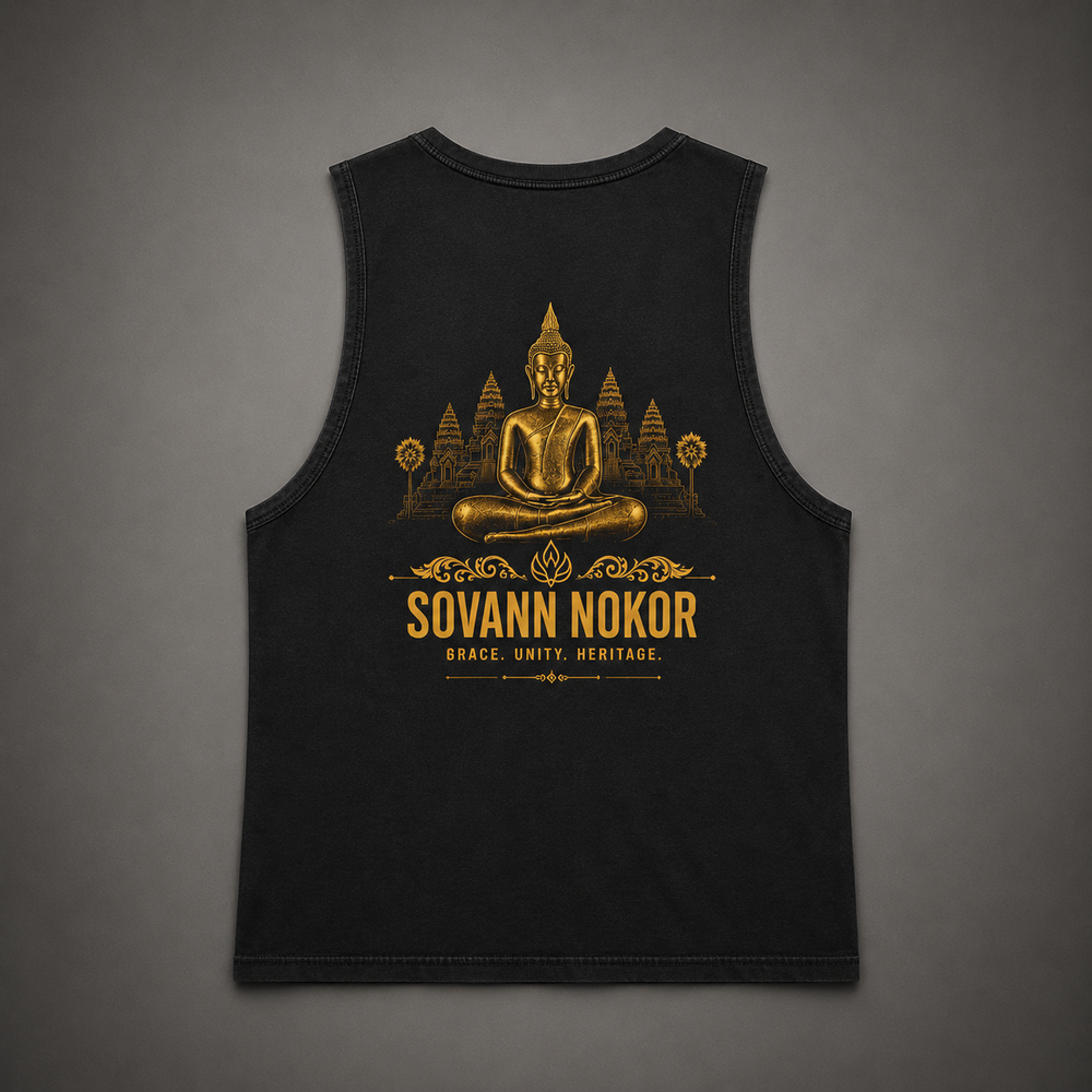 Sovann Nokor Buddha Tank Top | Stonewash Sleeveless Tee