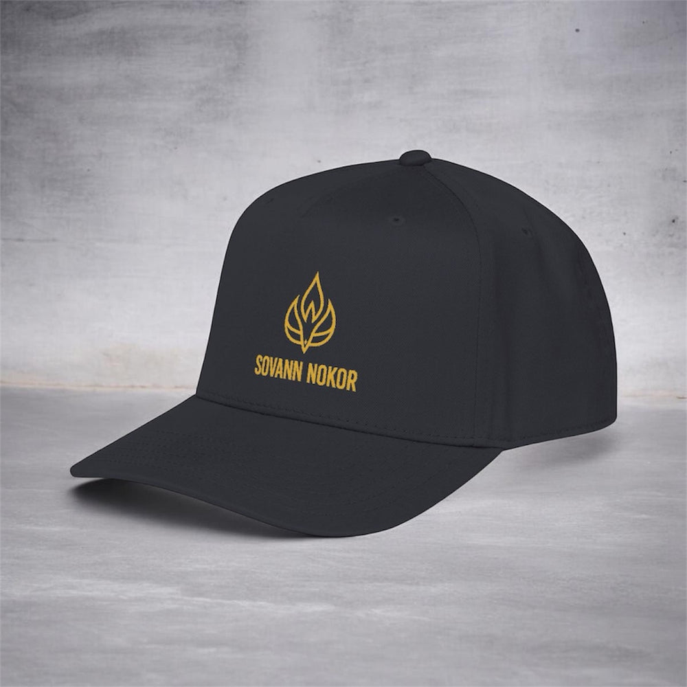 Sovann Nokor Lotus Flower Emblem Baseball Cap | Embroidered Gold Logo