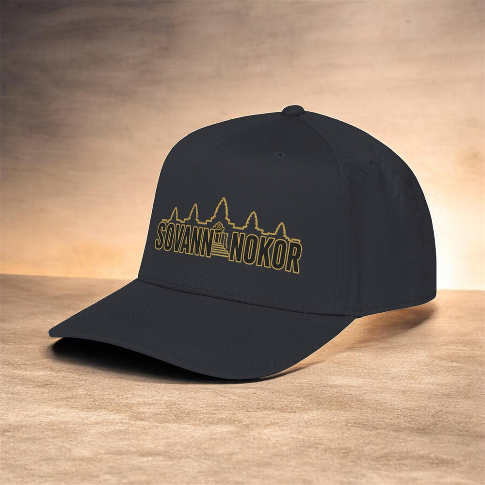 Sovann Nokor Angkor Watt Design Baseball Cap | Embroidered Gold Logo