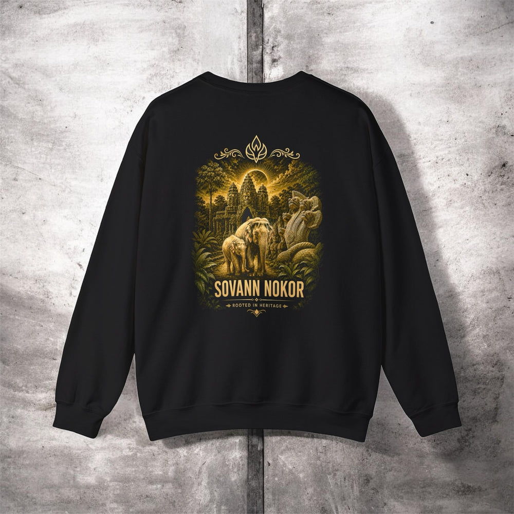 Sovann Nokor Elephant X Angkor Illustration Crewneck Sweatshirt | Heritage Collection