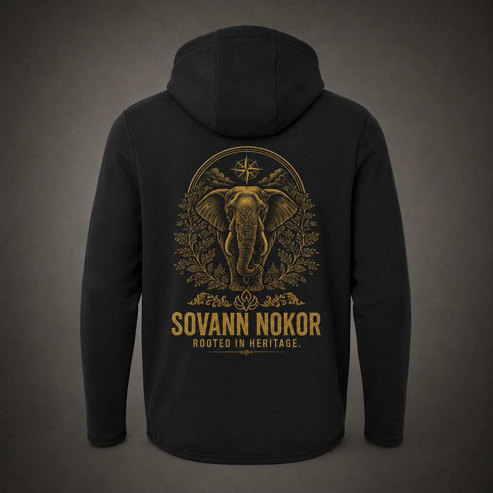 Sovann Nokor Elephant Unisex Perform Full-Zip Hooded Sweatshirt