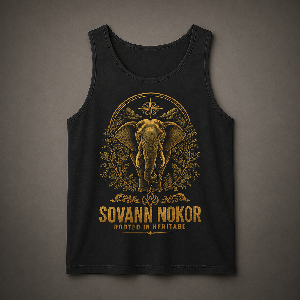 Sovann Nokor Elephant Tank Top | Cambodian Temple Silhouette
