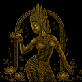 Sovann Nokor Golden Apsara Illustration T-Shirt | Heritage Collection