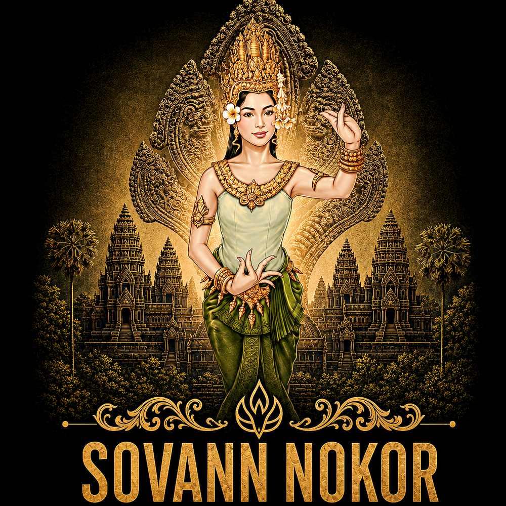 Sovann Nokor Apsara X Naga Illustration T-Shirt | Heritage Collection