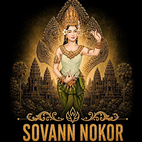 Sovann Nokor Apsara X Naga Illustration T-Shirt | Heritage Collection