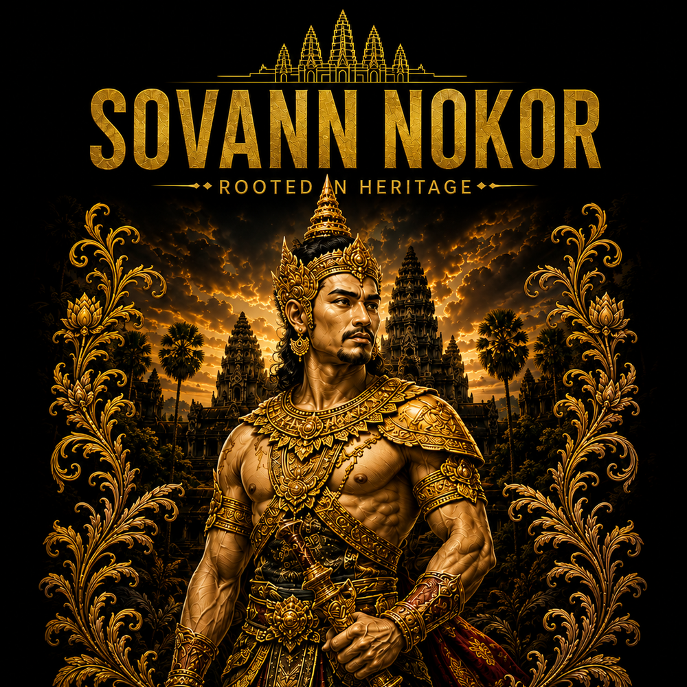 Sovann Nokor Khmer Warrior Illustration T-Shirt | Heritage Collection