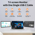 Dual-Screen Laptop Monitor Extender, 12-Inch 1080p