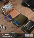 Slim RFID-Blocking Leather Wallet with Money Clip