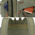 Vintage Leather-Trim Canvas Backpack