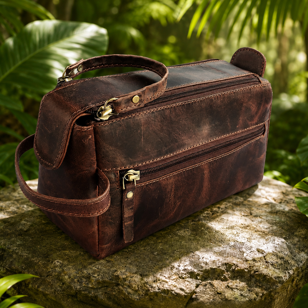 Buffalo Leather Toiletry Bag