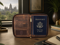 Distressed Leather Passport Wallet