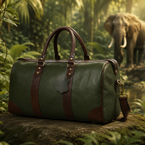 Cowhide Leather Weekender Duffle Bag