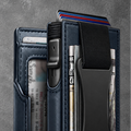 Slim RFID-Blocking Leather Wallet with Money Clip