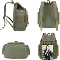 Vintage Leather-Trim Canvas Backpack